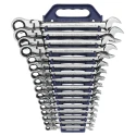 GearWrench Combination Ratchet Spanner Set 16 Pieces 8 to 25 mm Alloy Steel Chrome Full Polish 9902D