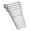 GearWrench Combination Ratchet Spanner Set 16 Pieces 8 to 25 mm Alloy Steel Chrome Full Polish 9902D