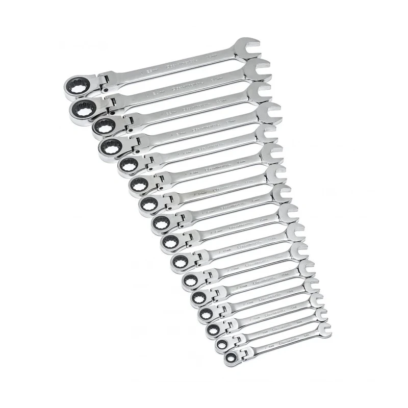 GearWrench Combination Ratchet Spanner Set 16 Pieces 8 to 25 mm Alloy Steel Chrome Full Polish 9902D
