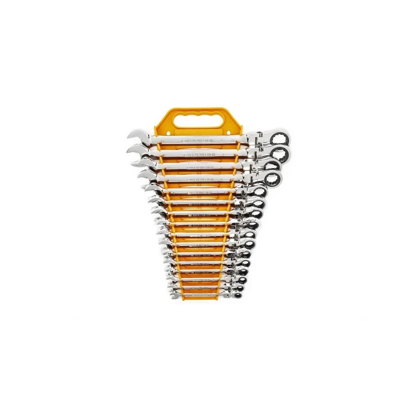 GearWrench Combination Ratchet Spanner Set 16 Pieces 8 to 25 mm Alloy Steel Chrome Full Polish 9902D
