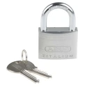ABUS Keyed Titalium Weatherproof Padlock 8 mm Shackle Diameter, 37 mm Shackle Length, 50 mm Width 64TI/50