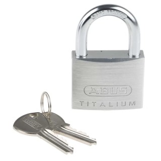 ABUS Keyed Titalium Weatherproof Padlock 8 mm Shackle Diameter, 37 mm Shackle Length, 50 mm Width 64TI/50