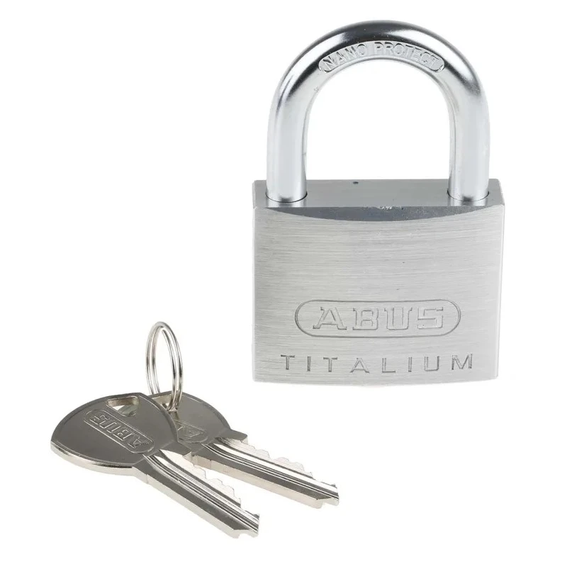 ABUS Keyed Titalium Weatherproof Padlock 8 mm Shackle Diameter, 37 mm Shackle Length, 50 mm Width 64TI/50