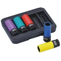 Bahco 5-Piece 1/2 in Standard Socket Set, Alloy Steel, Black Finish, 17 to 24 mm BWSS12P5