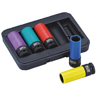 Bahco 5-Piece 1/2 in Standard Socket Set, Alloy Steel, Black Finish, 17 to 24 mm BWSS12P5