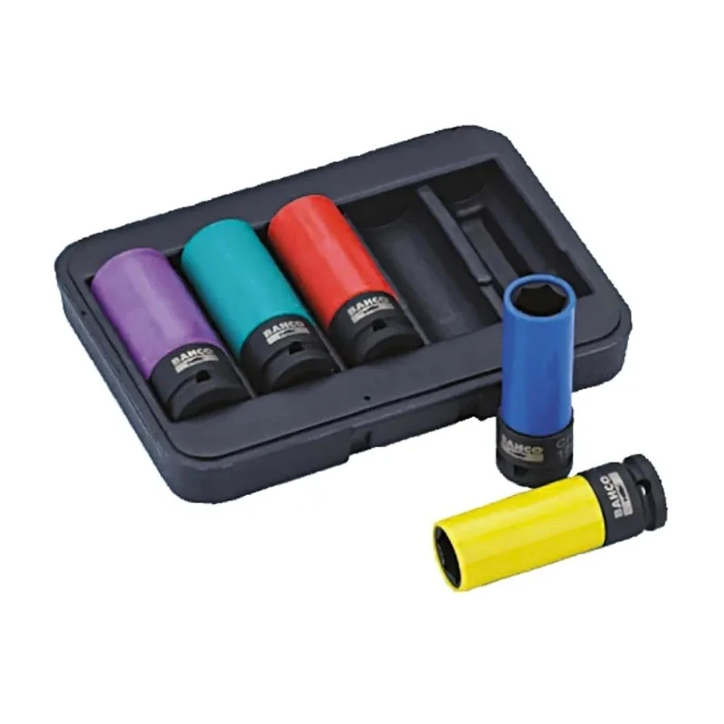 Bahco 5-Piece 1/2 in Standard Socket Set, Alloy Steel, Black Finish, 17 to 24 mm BWSS12P5