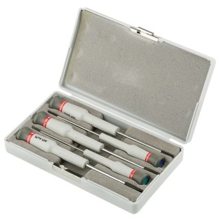 Facom Pozidriv Precision Screwdriver Set, 5-Piece, Slotted Sizes 2 mm, 2.5 mm, 3 mm, Pozidriv PH0 PH1, AEF.J5