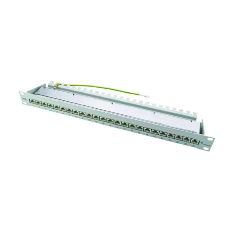 Telegartner 24 Port RJ45 Shielded Twisted Pair Patch Panel 1U Grey RJ45 