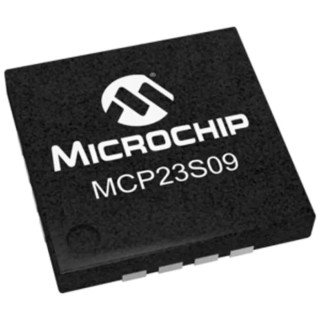 Microchip 8-Channel I/O Expander Serial-SPI Surface Mount QFN 16-Pin MCP23S09-E/MG