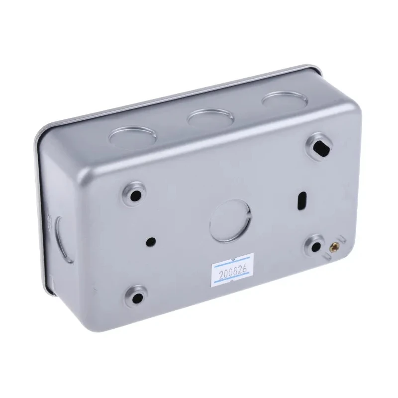 RS PRO 13A Grey 2 Gang Surface Mount Plug Socket Indoor Type G British 230V 768-3508
