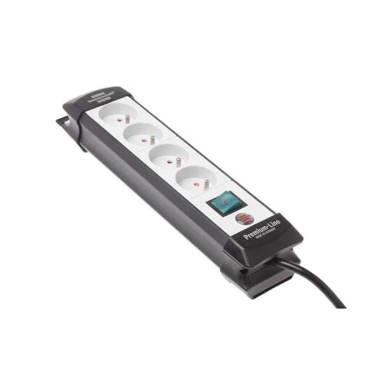 brennenstuhl Premium-Line Extension Lead Kit 1.8 m Cable Length, 4 Type E French Sockets, 230V, IP20, Switchable 1951544100