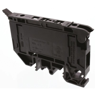 Weidmüller W Series Fused DIN Rail Terminal Black 4mm² 1-Level Fused Screw 1880430000
