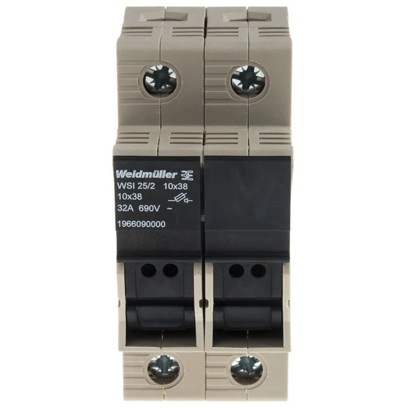 Weidmüller W Series Fused DIN Rail Terminal Block Beige, 1-Level, Screw Termination, 690V, 32A, 36mm Pitch 1966090000
