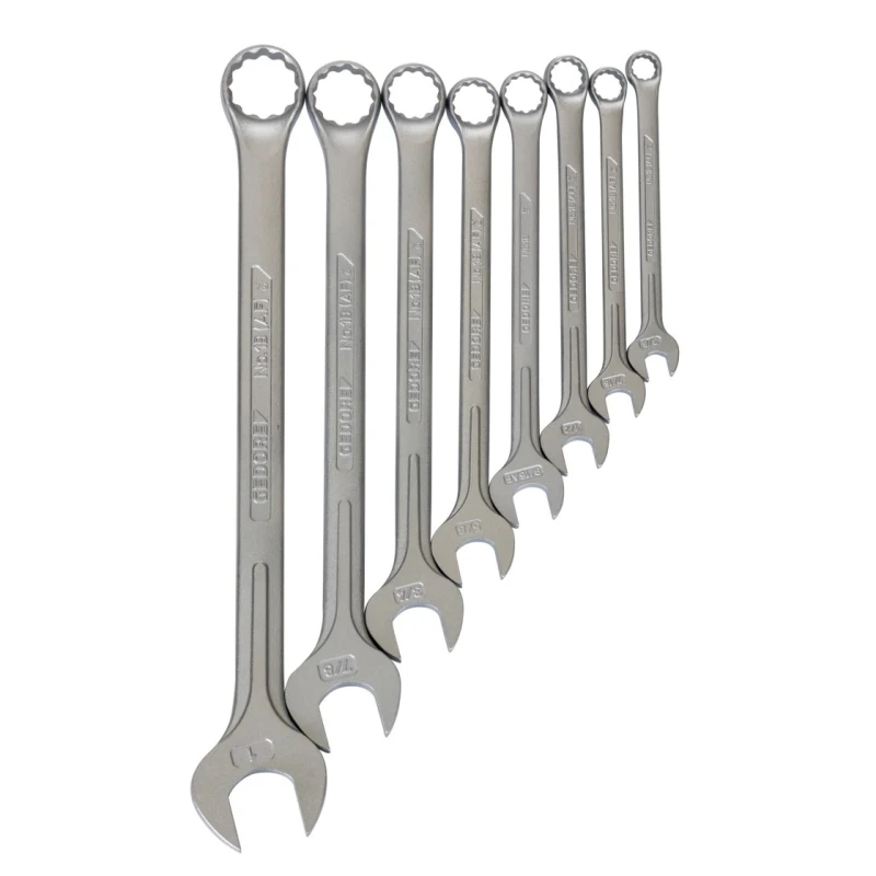 Gedore 8-Piece Ring Spanner Set 7/16 to 1 in Vanadium Steel Chrome Finish 1 B-08 A