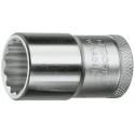 Gedore 1/2 in Drive 27 mm 12 Point Square Socket Chrome Vanadium Steel 41.5mm Overall Length D 19 27