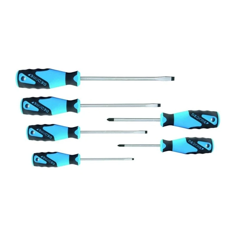 Gedore Standard Screwdriver Set, Pozidriv and Slotted Tips, 6-Piece 2150-2160 PZ-06