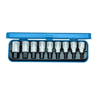Gedore 9-Piece 1/2 in Hexagon Socket Set Chrome Vanadium Steel Material IN 19 PM