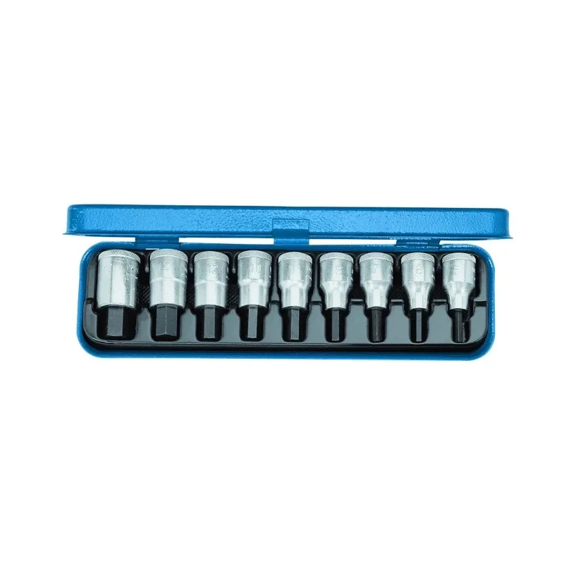 Gedore 9-Piece 1/2 in Hexagon Socket Set Chrome Vanadium Steel Material IN 19 PM