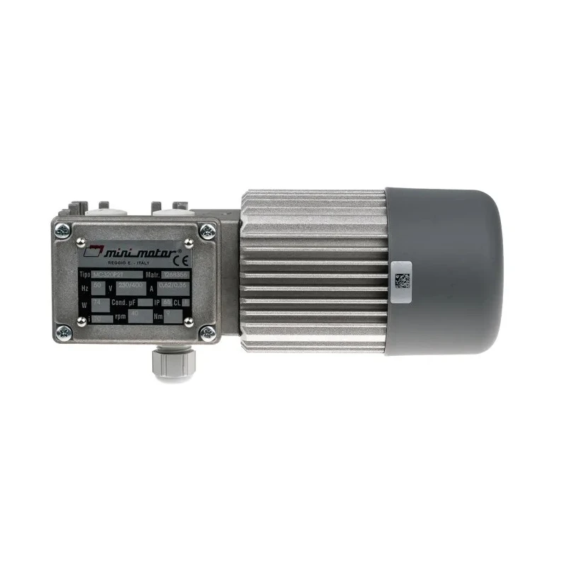 Mini Motor MC Reversible Worm AC Geared Motor 74 W, 3 Phase, 24-Pole, 230V/400V, Aluminium Shaft, Flange and MC 320P2T 70 B3