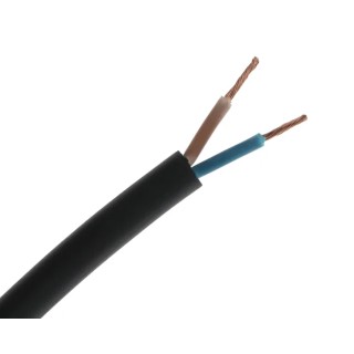 RS PRO 2 Core Power Cable Black 1.5mm² 450/750V 60°C 100m H07RN-F 773-9039