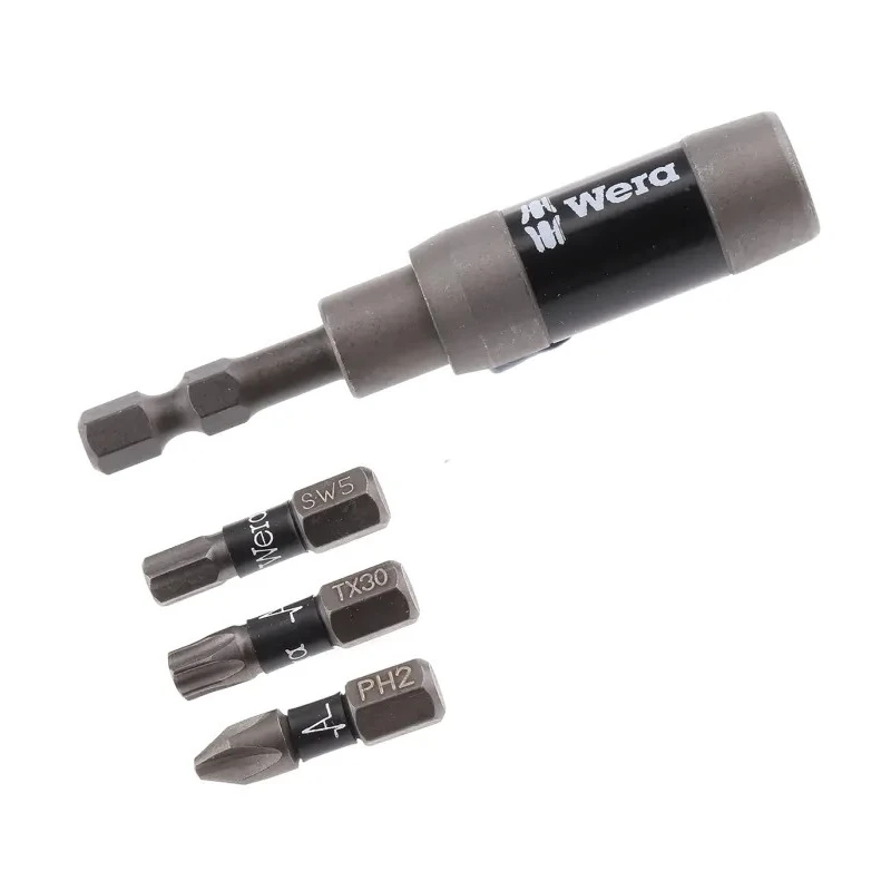 Wera Hex Hex Screwdriver Bit Set, 10 Pieces, Diamond Tipped, 1/4 in Drive, DIN ISO 1173-C 6.3 and E 6.3 05057680001
