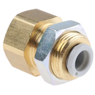 SMC Brass Pneumatic Fitting KQ2 Series Female Rc 1/4 in Threaded-to-Tube 6mm Push-in KQ2E06-02A