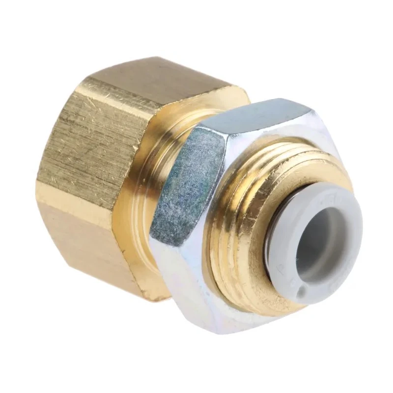 SMC Brass Pneumatic Fitting KQ2 Series Female Rc 1/4 in Threaded-to-Tube 6mm Push-in KQ2E06-02A