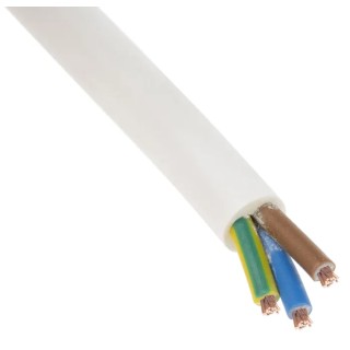 RS PRO 3 Core White Polyvinyl Chloride Power Cable 0.75mm² 300V Flame Retardant 100m 70°C 775-5858