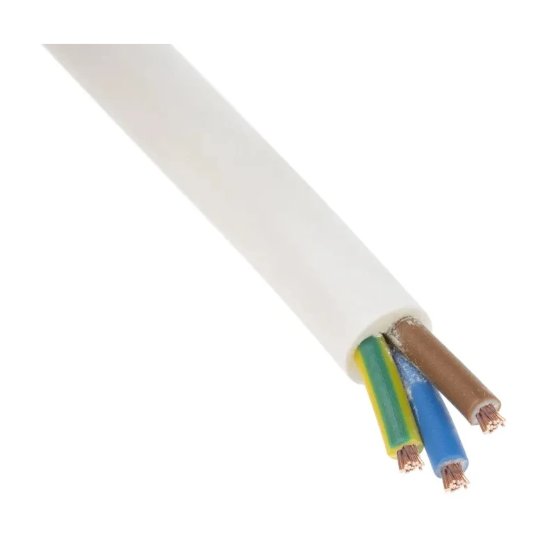 RS PRO 3 Core White Polyvinyl Chloride Power Cable 0.75mm² 300V Flame Retardant 100m 70°C 775-5858