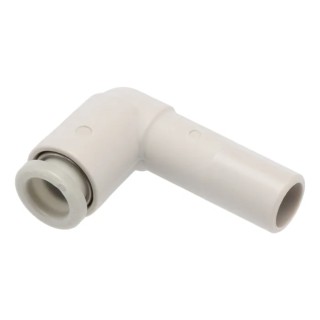 SMC Polybutylene Terephthalate Electroless Nickel Plated Elbow Tube-to-Tube Pneumatic Fitting Push In 6 mm to 8 mm KQ2L06-08A