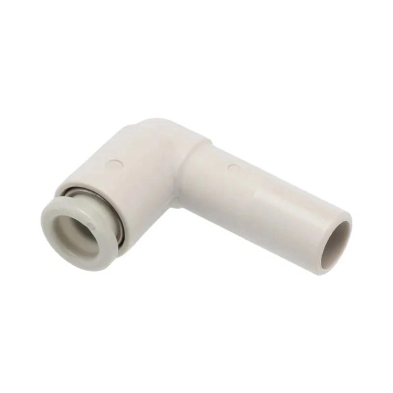 SMC Polybutylene Terephthalate Electroless Nickel Plated Elbow Tube-to-Tube Pneumatic Fitting Push In 6 mm to 8 mm KQ2L06-08A