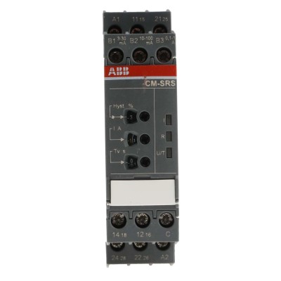ABB Current Monitoring Relay 1 Phase DPDT DIN Rail 0.1mA to 100mA 240 V dc/ac CM-SRS Series 1SVR730840R0400 CM-SRS.21S