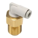 SMC KQ2 Series Brass Pneumatic Fitting Male M12 x 1 Thread, 4mm Push-in Tube Connection, 90° Angle KQ2LE04-00A