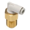 SMC KQ2 Series Brass Pneumatic Fitting Male M12 x 1 Thread, 4mm Push-in Tube Connection, 90° Angle KQ2LE04-00A