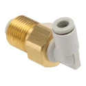SMC KQ2 Series Brass Pneumatic Fitting Male M12 x 1 Thread, 4mm Push-in Tube Connection, 90° Angle KQ2LE04-00A