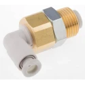SMC KQ2 Series Brass Pneumatic Fitting Male M12 x 1 Thread, 4mm Push-in Tube Connection, 90° Angle KQ2LE04-00A