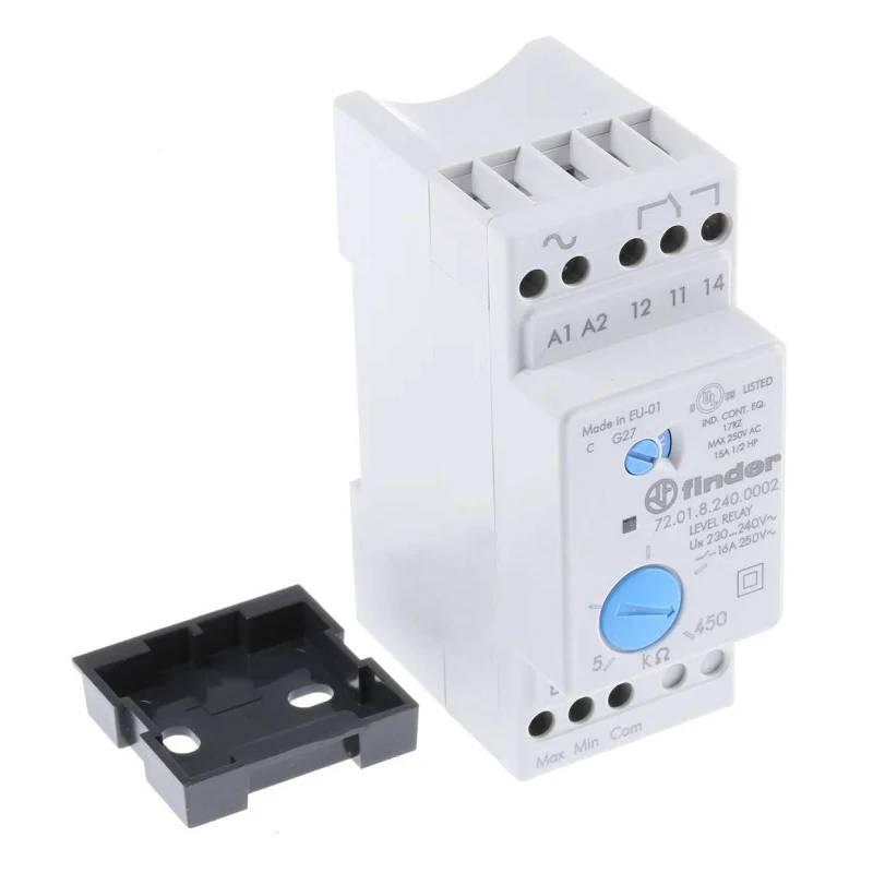 Finder Monitoring Relay, 1 Phase, SPDT Contact Configuration, DIN Rail Mount, 24 V AC/DC, 16A, IP20, 0.5 to 72.01.8.240.0002