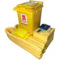 RS PRO Chemical Spill Kit 240 Litre Absorbent Capacity with 160 Pads, 8 Socks, 2 Pillows, Wheelie Bin 771-6513