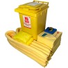 RS PRO Chemical Spill Kit 240 Litre Absorbent Capacity with 160 Pads, 8 Socks, 2 Pillows, Wheelie Bin 771-6513