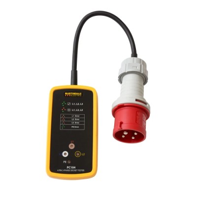 Martindale 3 Phase Industrial Socket Tester 16A 415V CAT III PC104