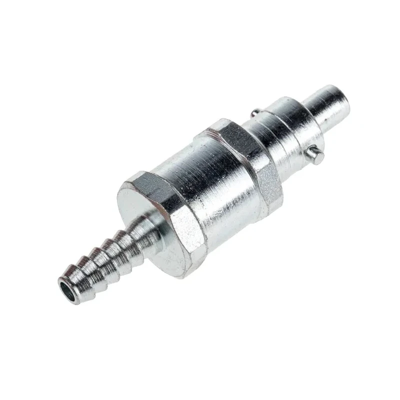 RS PRO Steel Pneumatic Quick Connect Coupling, 1/4 in Male G Thread, 6.35mm Hose Barb, Zinc Plated 776-8362