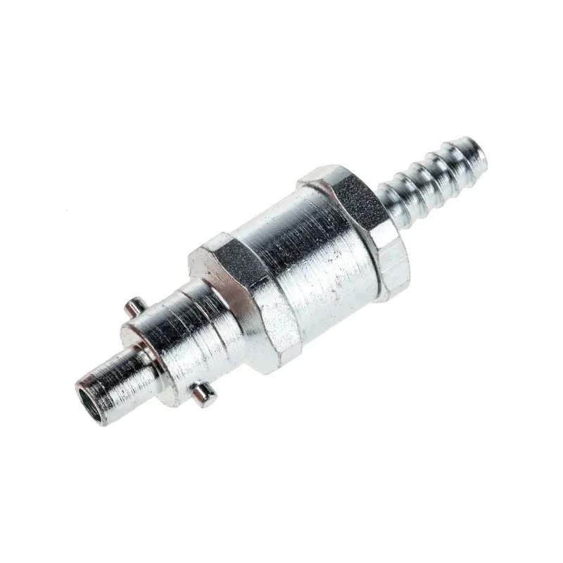 RS PRO Steel Pneumatic Quick Connect Coupling, 1/4 in Male G Thread, 6.35mm Hose Barb, Zinc Plated 776-8362
