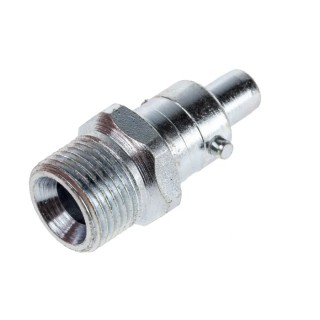 RS PRO Steel Pneumatic Quick Connect Coupling 3/8 in Male G Zinc Plated 35 bar 100°C 776-8337