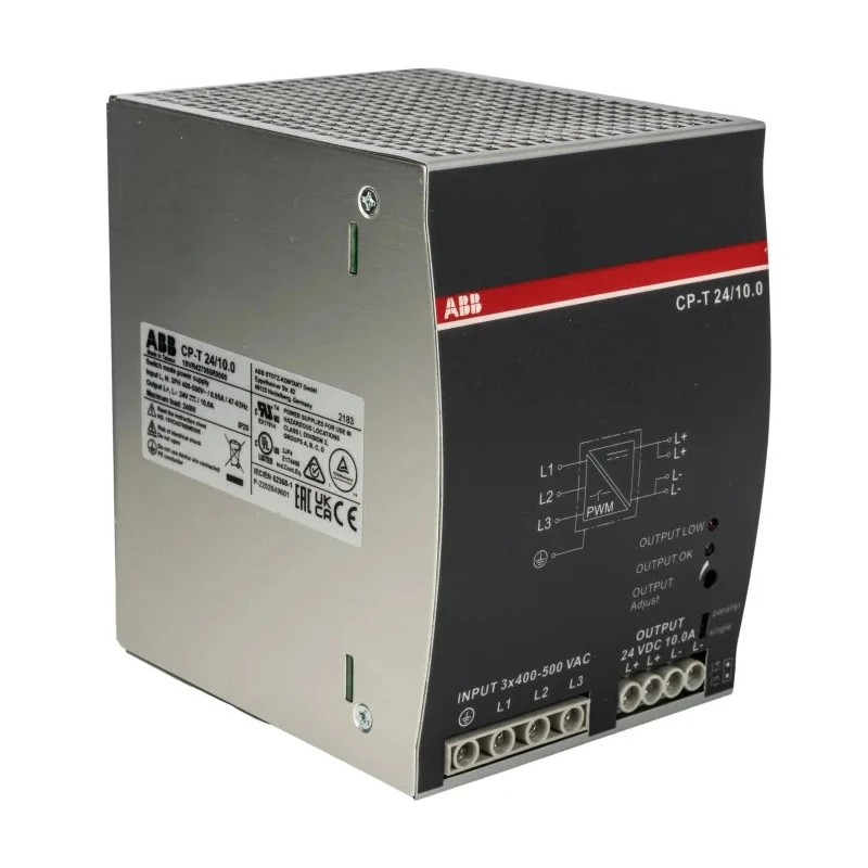 ABB CPT Switched Mode DIN Rail Power Supply AC/DC Input 400–500V, Output 24V DC 10 A 240 W 1SVR427055R0000 CP-T 24/10.0