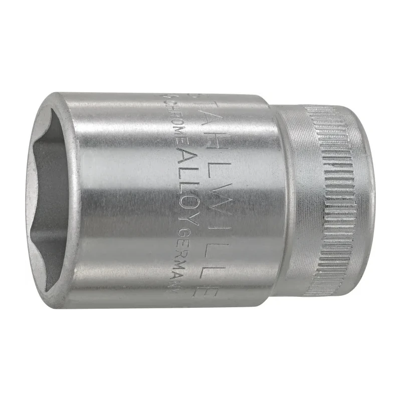STAHLWILLE 22 mm 6 Point Chrome-Plated Steel Socket, 1/2 in Square Drive, 42mm Overall Length 03030022