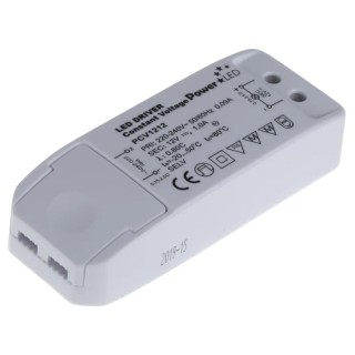 PowerLED 5 Output LED Driver, 12V Output Voltage, 12W Power, 1A Driver Current, Screw Mount PCV1212