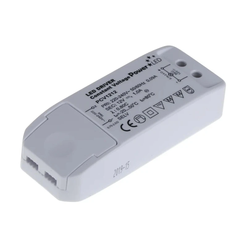 PowerLED 5 Output LED Driver, 12V Output Voltage, 12W Power, 1A Driver Current, Screw Mount PCV1212