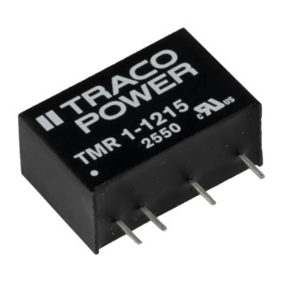 TRACOPOWER DC/DC Converter Through Hole SIP Package 24V dc Output 42 mA 9-18V Input 1W Power TMR 1-1215