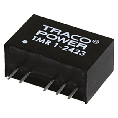 TRACOPOWER DC/DC Converter through-hole SIP package 12V dc output 83 mA 1W power 18-36V input TMR 1-2412