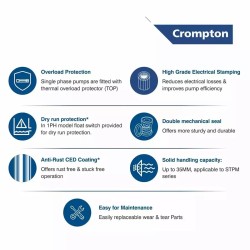 Crompton 2 HP Single Phase Sewage Submersible Pump, STPM22(1PH)-15